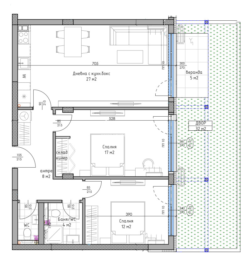 Продава 2-СТАЕН, гр. Пловдив, Остромила, снимка 3 - Aпартаменти - 48608353