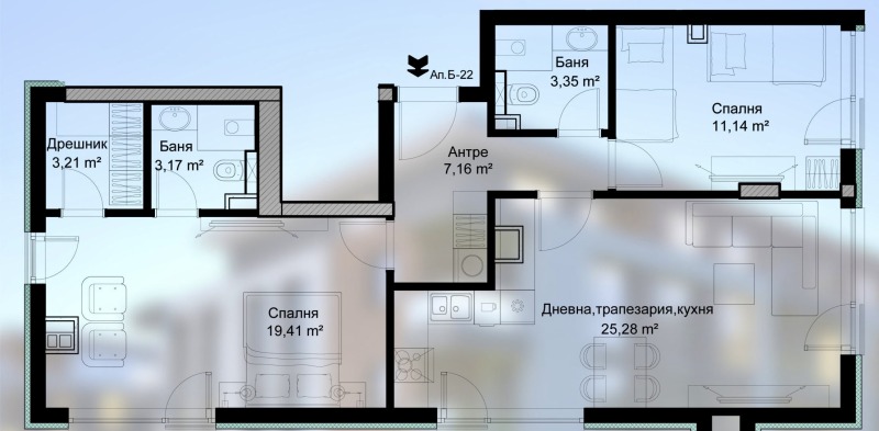 Продаја  2 спаваће собе Софија , Малинова долина , 101 м2 | 23275236 - слика [3]