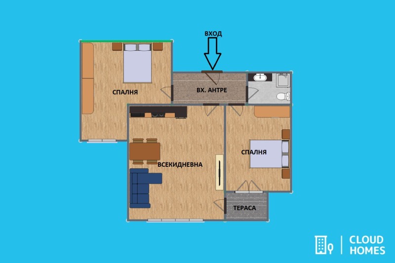 En venta  2 dormitorios Sofia , Tsentar , 101 metros cuadrados | 80416072