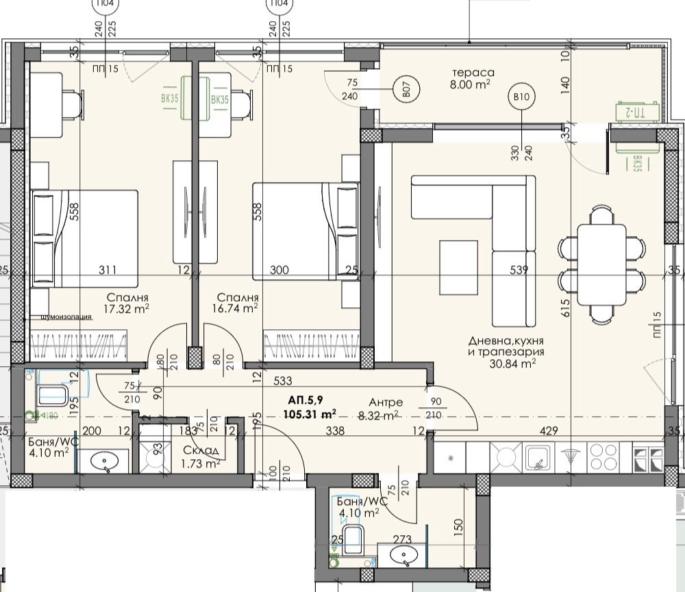 Продава 3-СТАЕН, гр. Пловдив, Христо Смирненски, снимка 10 - Апартаменти - 53930841