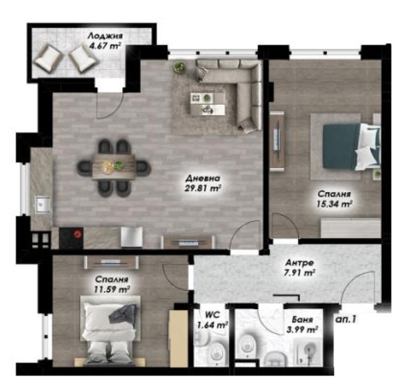 Продава 3-СТАЕН, гр. Пловдив, Остромила, снимка 2 - Апартаменти - 52836941