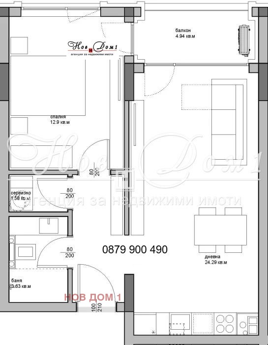 Myytävänä  1 makuuhuone Varna , Asparuhovo , 70 neliömetriä | 14500101 - kuva [4]