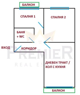 2 camere da letto Geo Milev, Sofia