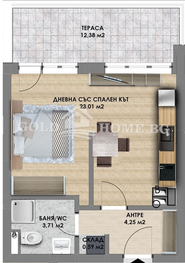 Продава 1-СТАЕН, гр. Пловдив, Христо Смирненски, снимка 2 - Aпартаменти - 49492032