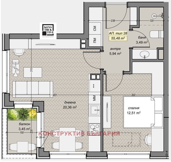 Te koop  1 slaapkamer Sofia , Levski G , 65 m² | 78523833 - afbeelding [3]