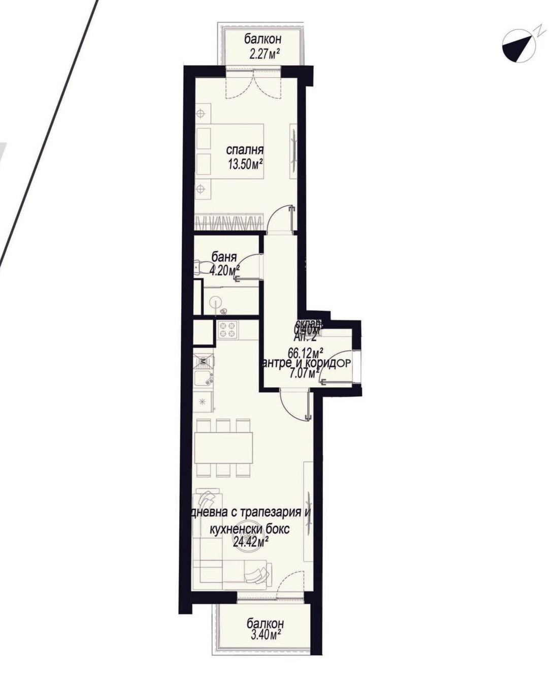 Продава 2-СТАЕН, гр. София, Зона Б-5