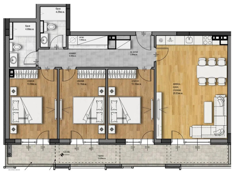 Продаја  3+ спаваћа соба Пловдив , Христо Смирненски , 149 м2 | 59864079 - слика [2]