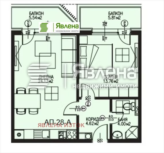 Myytävänä  1 makuuhuone Sofia , Dragalevtsi , 78 neliömetriä | 57351206 - kuva [4]