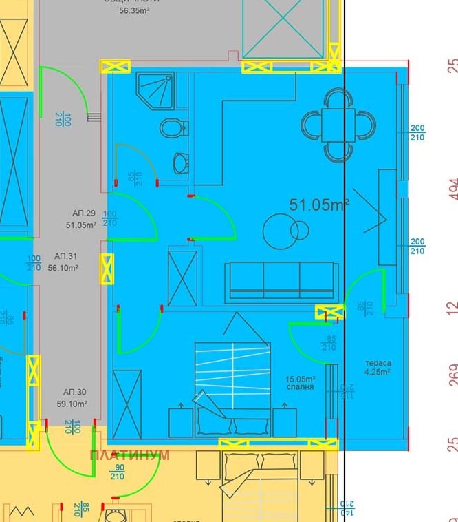 For Sale  1 bedroom Burgas , Meden rudnik - zona D , 60 sq.m | 77209172 - image [15]