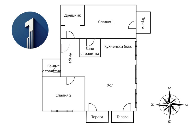 Myytävänä  2 makuuhuonetta Sofia , Manastirski livadi , 157 neliömetriä | 70523971 - kuva [16]