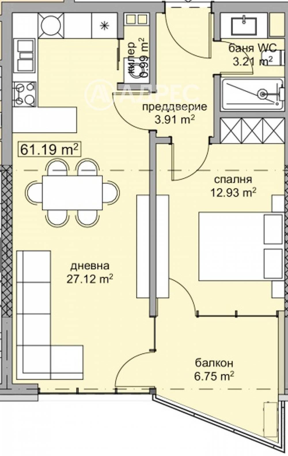 Продава 2-СТАЕН, гр. Варна, м-т Долна Трака, снимка 3 - Апартаменти - 55103401