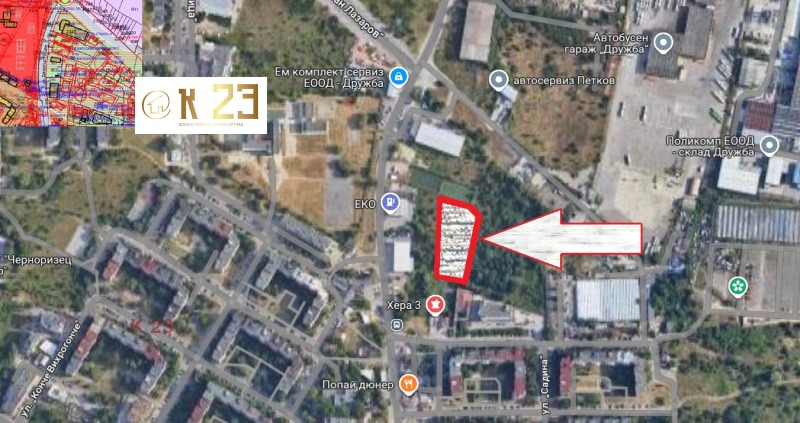 Продава ПАРЦЕЛ в град София, Дружба 2 - 3316 кв.м / 1 094 280 € » 2 140 225.65 лв., К 23