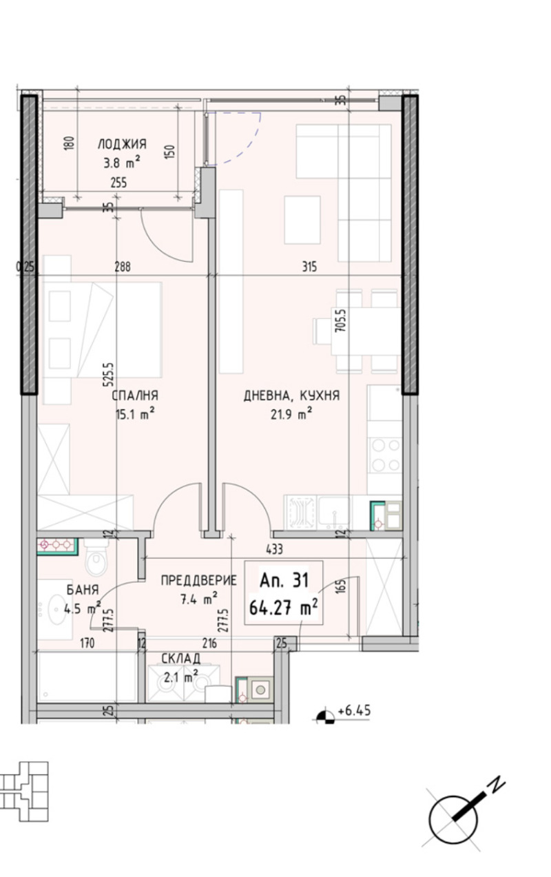 Na sprzedaż  1 sypialnia Sofia , Malinowa dolina , 75 mkw | 92423548 - obraz [6]