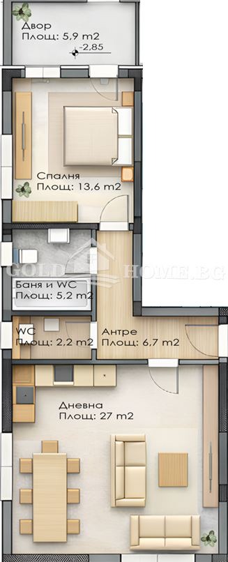 Продава 2-СТАЕН, гр. Пловдив, Прослав, снимка 2 - Апартаменти - 54539967