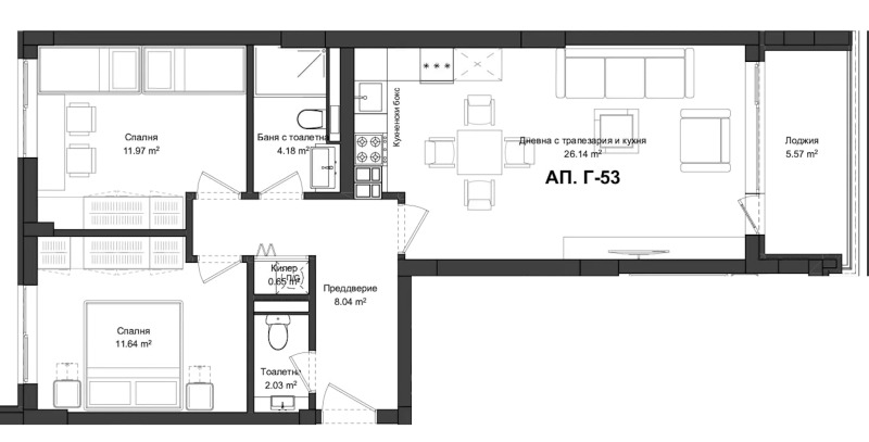 Продава 3-СТАЕН, гр. Пловдив, Гагарин, снимка 2 - Aпартаменти - 49220192