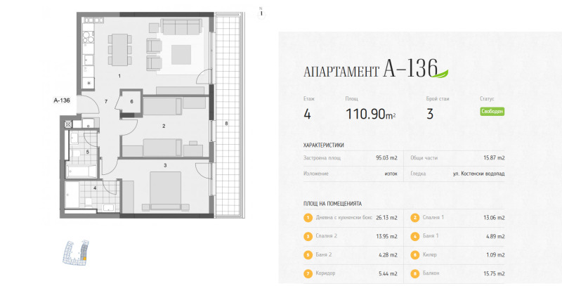 Продава 3-СТАЕН, гр. София, Манастирски ливади, снимка 2 - Aпартаменти - 48609463