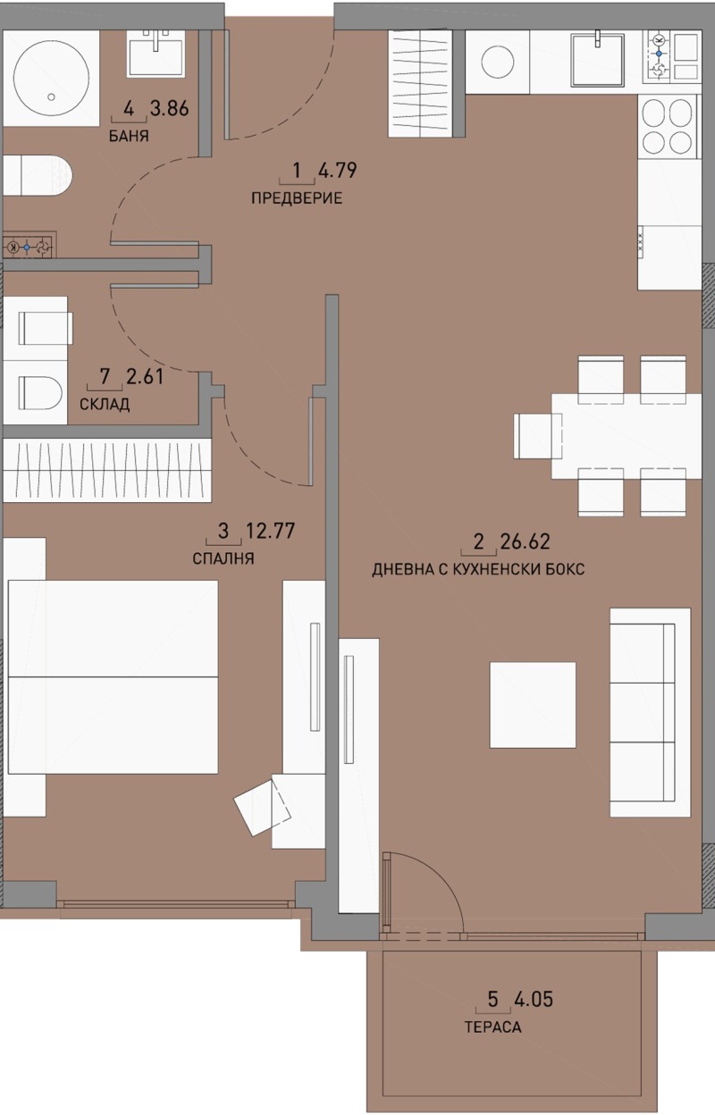 Na prodej  1 ložnice Sofia , Malinova dolina , 73 m2 | 93778335 - obraz [4]