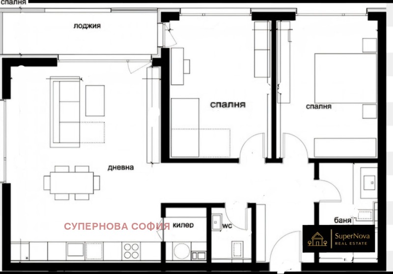 In vendita  2 camere da letto Sofia , Mladost 4 , 119 mq | 36437168