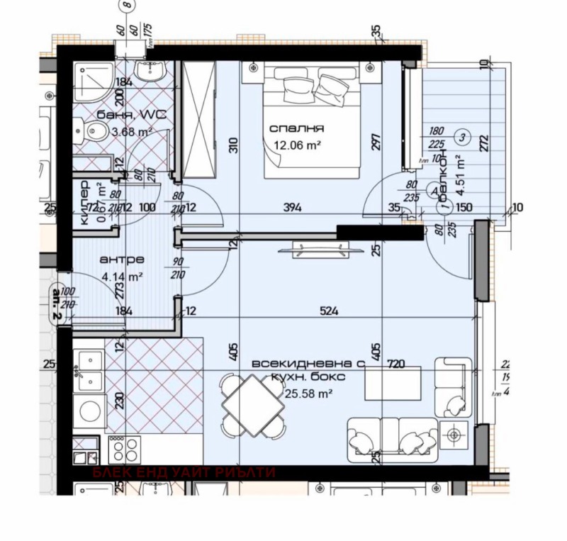 Продава 2-СТАЕН в град Варна, Младост 1 - 72 кв.м / 115 600 € » 226 093.95 лв., БЛЕК ЕНД УАЙТ РИЪЛТИ