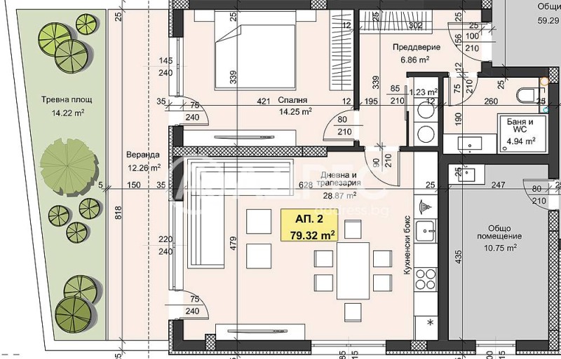 Na sprzedaż  1 sypialnia Plowdiw , Zapaden , 83 mkw | 44147877 - obraz [4]