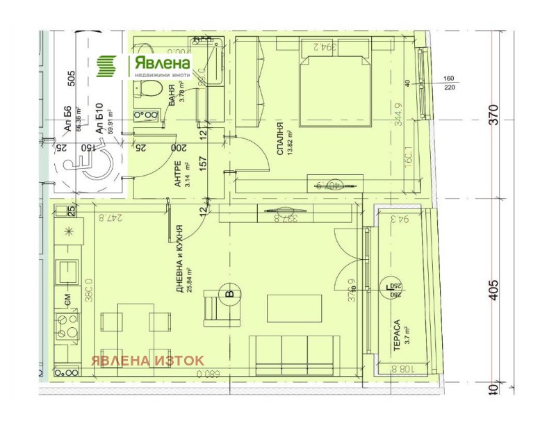 In vendita  1 camera da letto Sofia , Hadgi Dimitar , 71 mq | 55885485