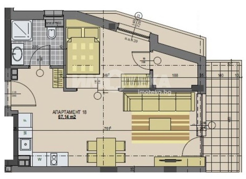 Satılık  1 yatak odası Sofia , Banişora , 67 metrekare | 17952666 - görüntü [4]