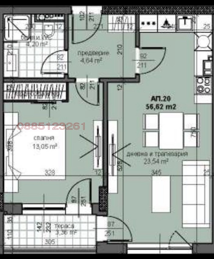 For Sale  1 bedroom Plovdiv , Trakiya , 66 sq.m | 54680692 - image [5]