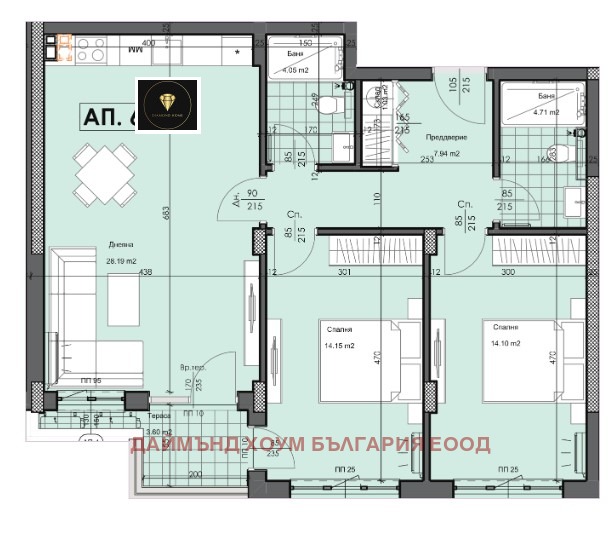 Продается  2 спальни Пловдив , Гагарин , 109 кв.м | 87652807 - изображение [2]