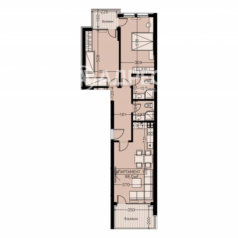 Till salu  2 sovrum Sofia , Manastirski livadi , 116 kvm | 48505694 - bild [5]