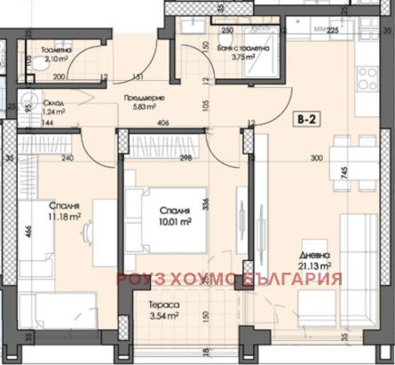 À vendre  2 chambres Plovdiv , Gagarin , 85 m² | 43648956 - image [2]