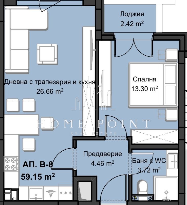 À venda  1 quarto Plovdiv , Hristo Smirnenski , 71 m² | 25054218 - imagem [5]