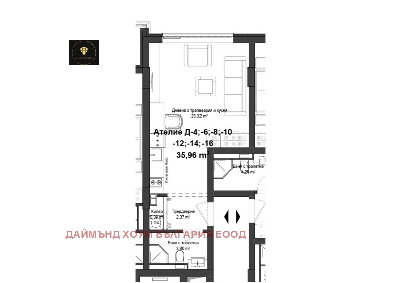 Na prodej  Studio Plovdiv , Gagarin , 43 m2 | 65531869 - obraz [2]