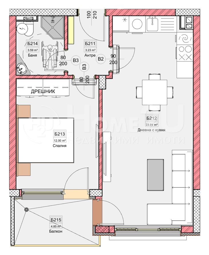 For Sale  1 bedroom Varna , Vladislav Varnenchik 1 , 63 sq.m | 96196477 - image [3]