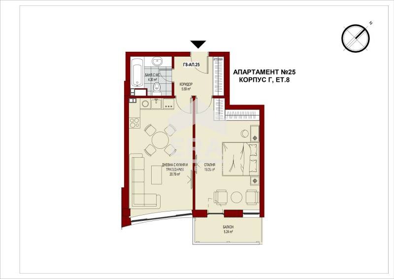 Na sprzedaż  1 sypialnia Sofia , Centar , 75 mkw | 43126239 - obraz [7]