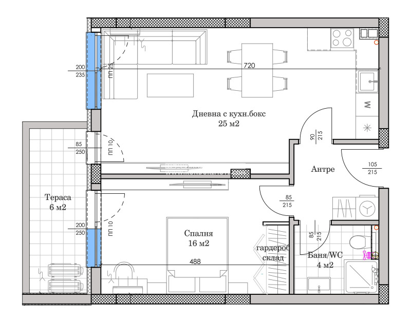 Продается  1 спальня Пловдив , Остромила , 73 кв.м | 31274798 - изображение [2]