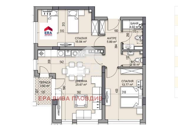 For Sale  2 bedroom Plovdiv , Gagarin , 104 sq.m | 20612776 - image [2]