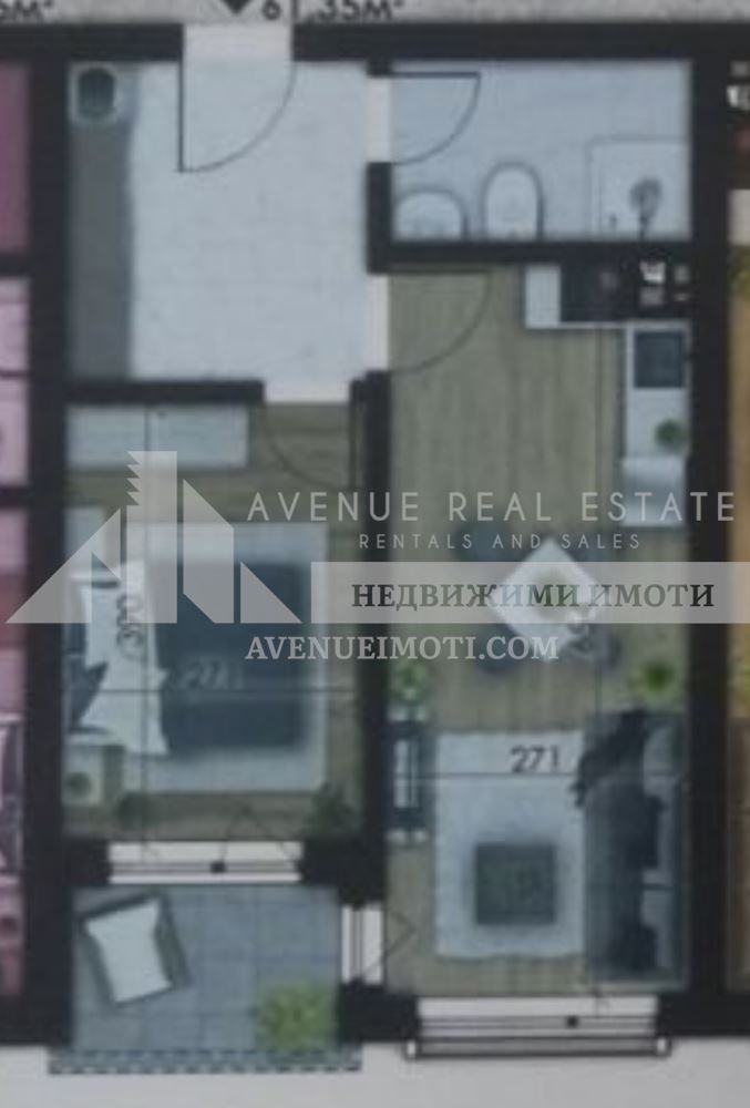 Продаја  1 спаваћа соба Пловдив , Остромила , 61 м2 | 92077647 - слика [3]