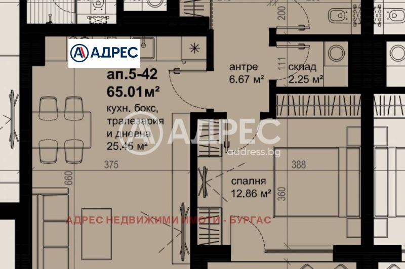 Продается  1 спальня Бургас , Изгрев , 76 кв.м | 64028763