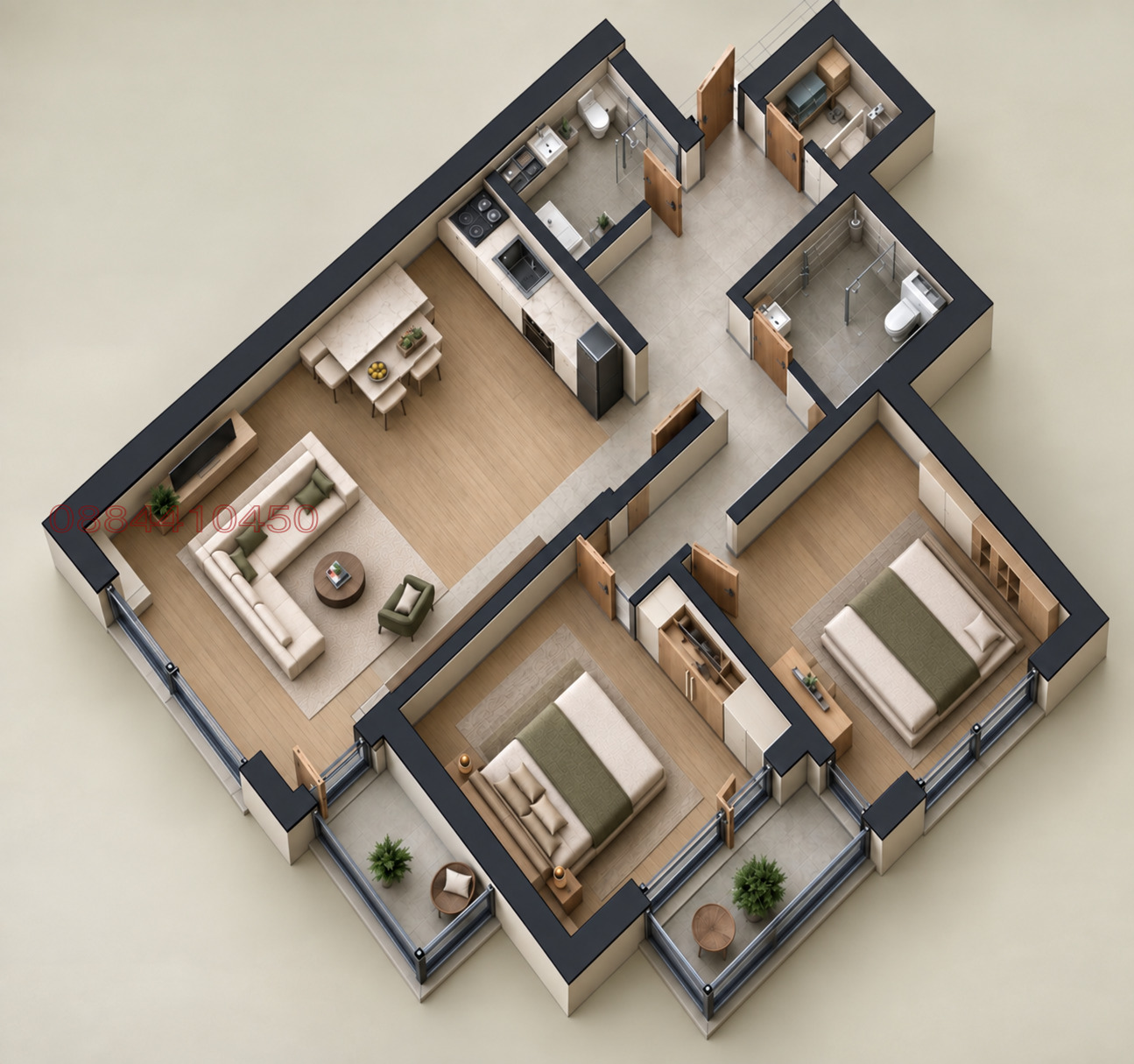 Продава 3-СТАЕН, гр. София, Обеля, снимка 4 - Апартаменти - 56061353