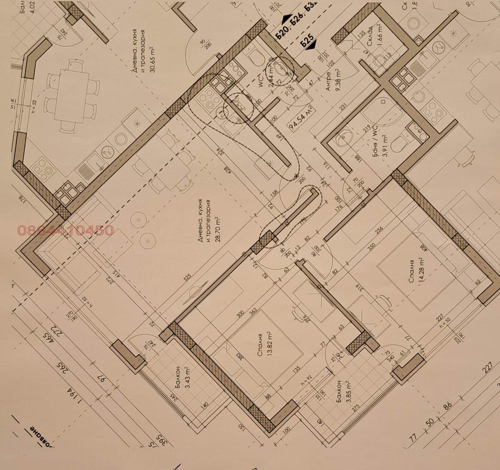 Продава 3-СТАЕН, гр. София, Обеля, снимка 3 - Апартаменти - 56061353