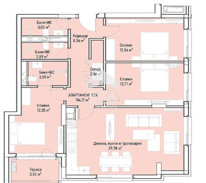 En venta  3 dormitorios Sofia , Mladost 4 , 142 metros cuadrados | 28063356 - imagen [4]