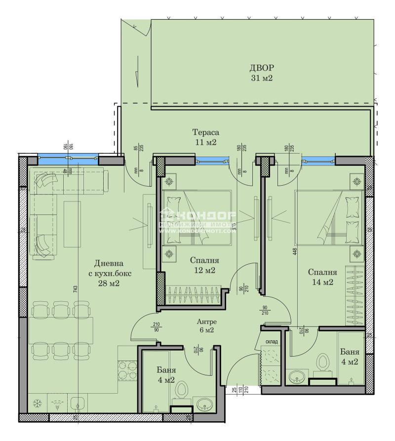 In vendita  2 camere da letto Plovdiv , Hristo Smirnenski , 137 mq | 44178753 - Immagine [3]