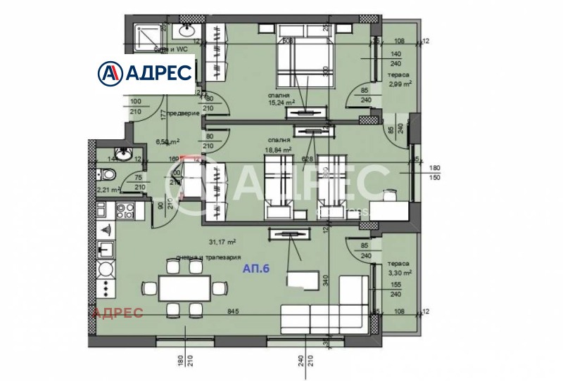 Продаја  2 спаваће собе Варна , Вазраждане 1 , 113 м2 | 49753484 - слика [2]