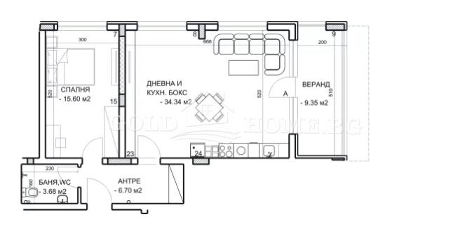 Продава 2-СТАЕН, гр. Пловдив, Младежки Хълм, снимка 5 - Aпартаменти - 48674665