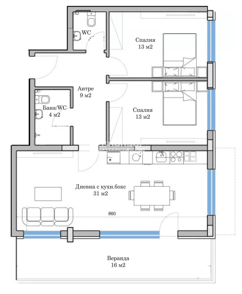 Zu verkaufen  2 Schlafzimmer Plowdiw , Mladeschki Halm , 96 qm | 67790361 - Bild [2]