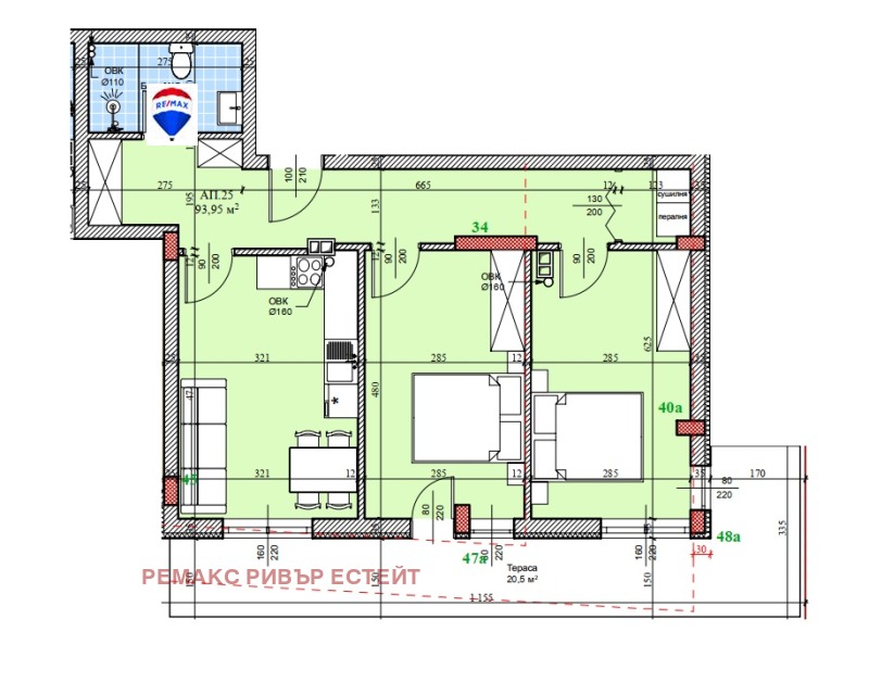 À vendre  2 chambres Rouse , Chirok tsentar , 116 m² | 59833661