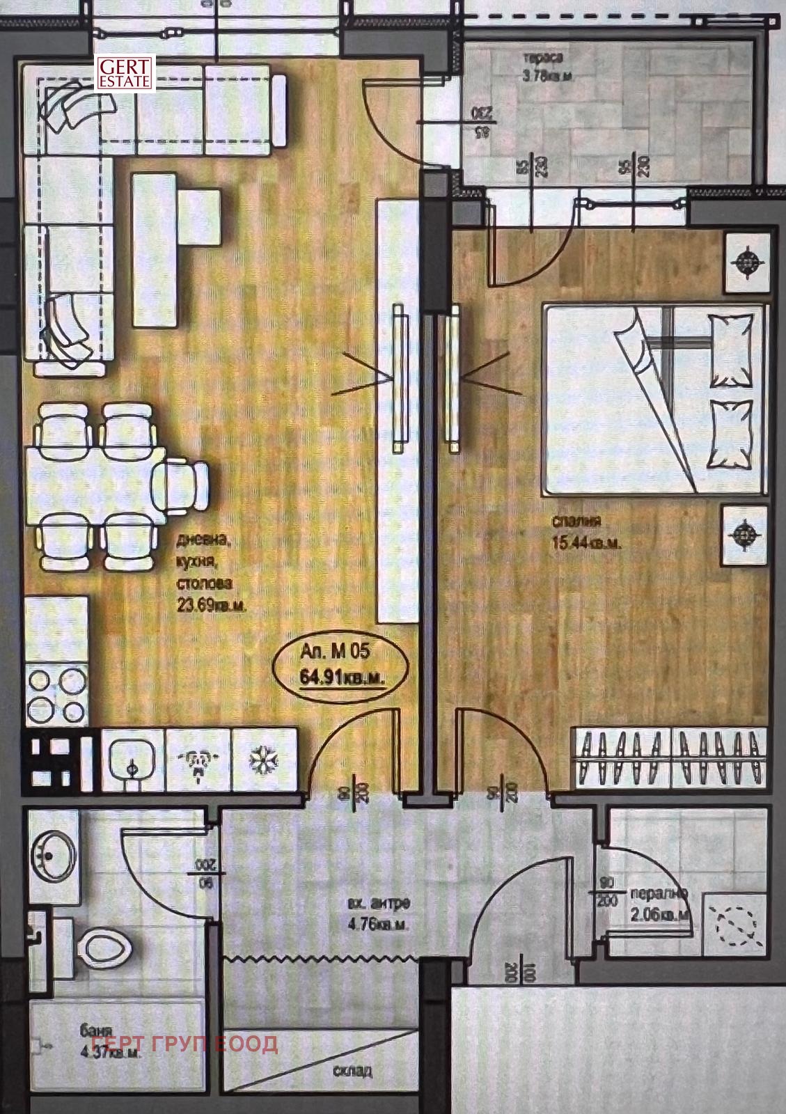 Продава 2-СТАЕН, гр. Пловдив, Христо Смирненски, снимка 5 - Апартаменти - 56218448