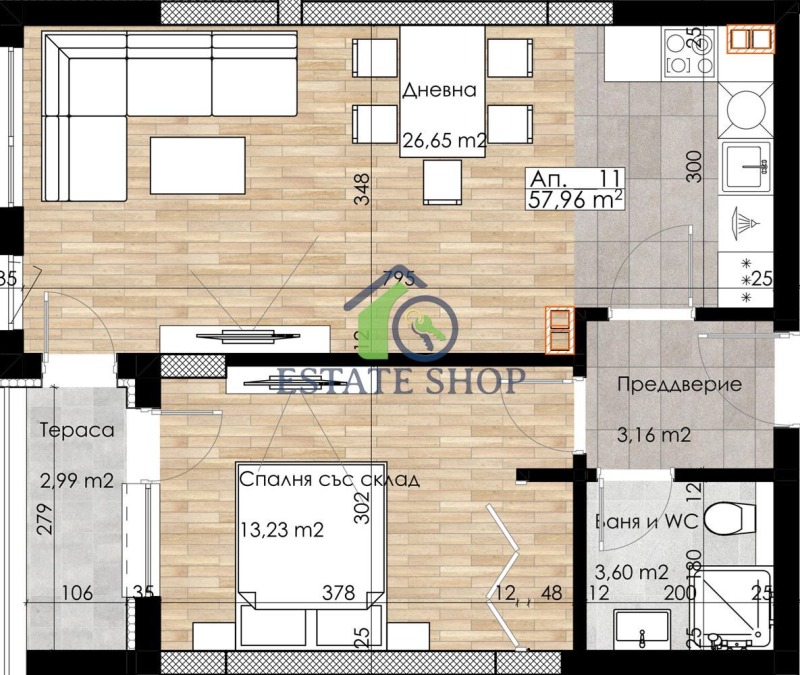 En venta  1 dormitorio Plovdiv , Ostromila , 67 metros cuadrados | 55721024