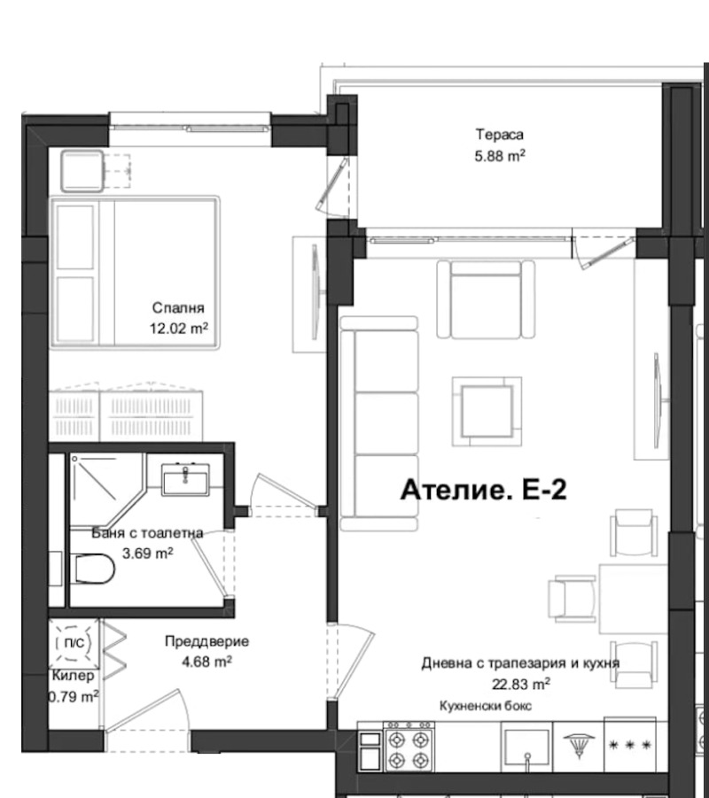 Продава  2-стаен град Пловдив , Гагарин , 68 кв.м | 33001595