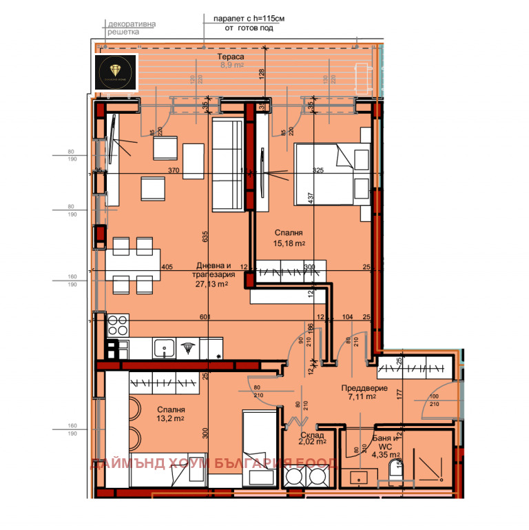 Satılık  2 yatak odası Plovdiv , Ostromila , 111 metrekare | 16568354 - görüntü [2]